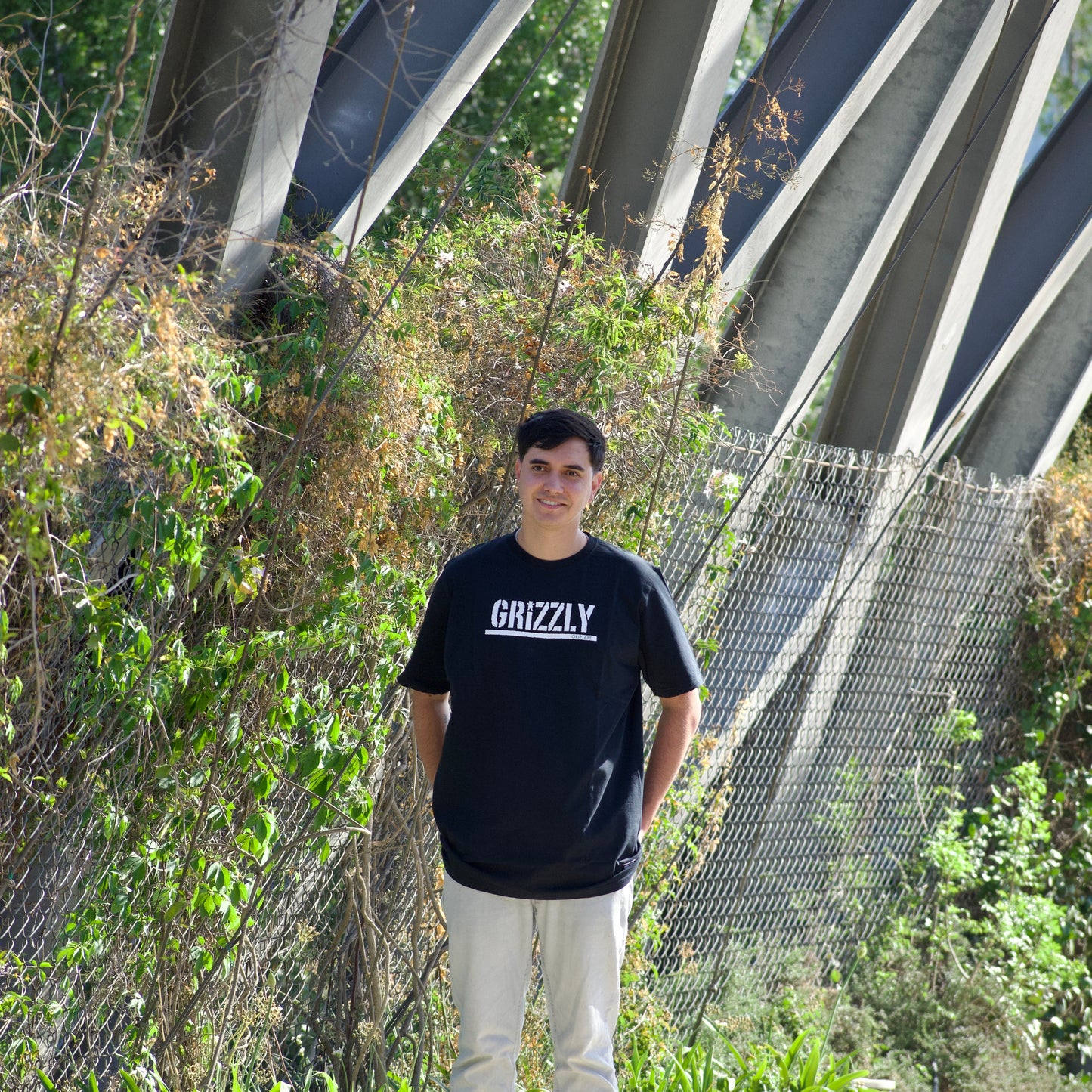 Polera Grizzly Stamp SS Black