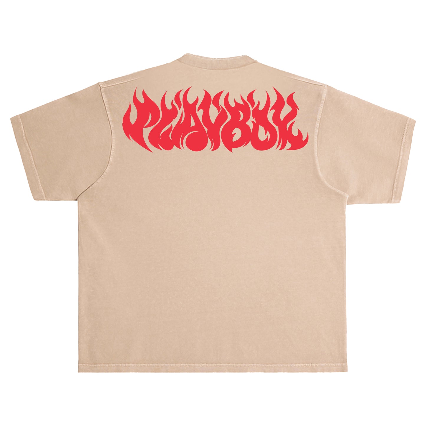 Polera Color Bars Boxy Fit Flames 2.0 Burro