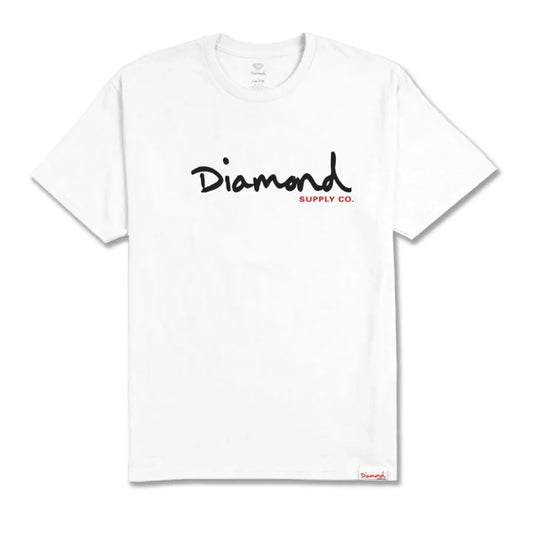 Polera Diamond Supply Script White