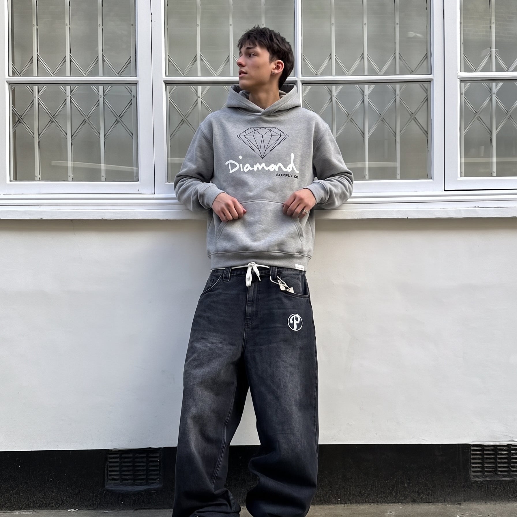 Polerón Diamond Supply OG SIGNED GREY